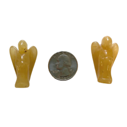 Yellow Aventurine Angel 1.5 with Quarter