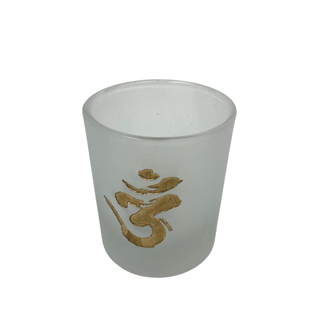 OM Glass Votive Candle Holder