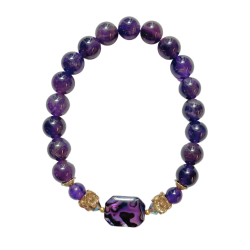 amethyst bracelet ta with abalone accent bead