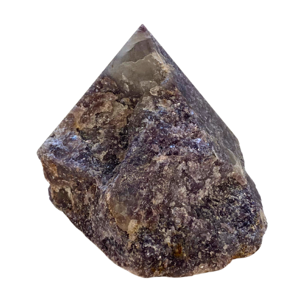 lepidolite semi-polished point
