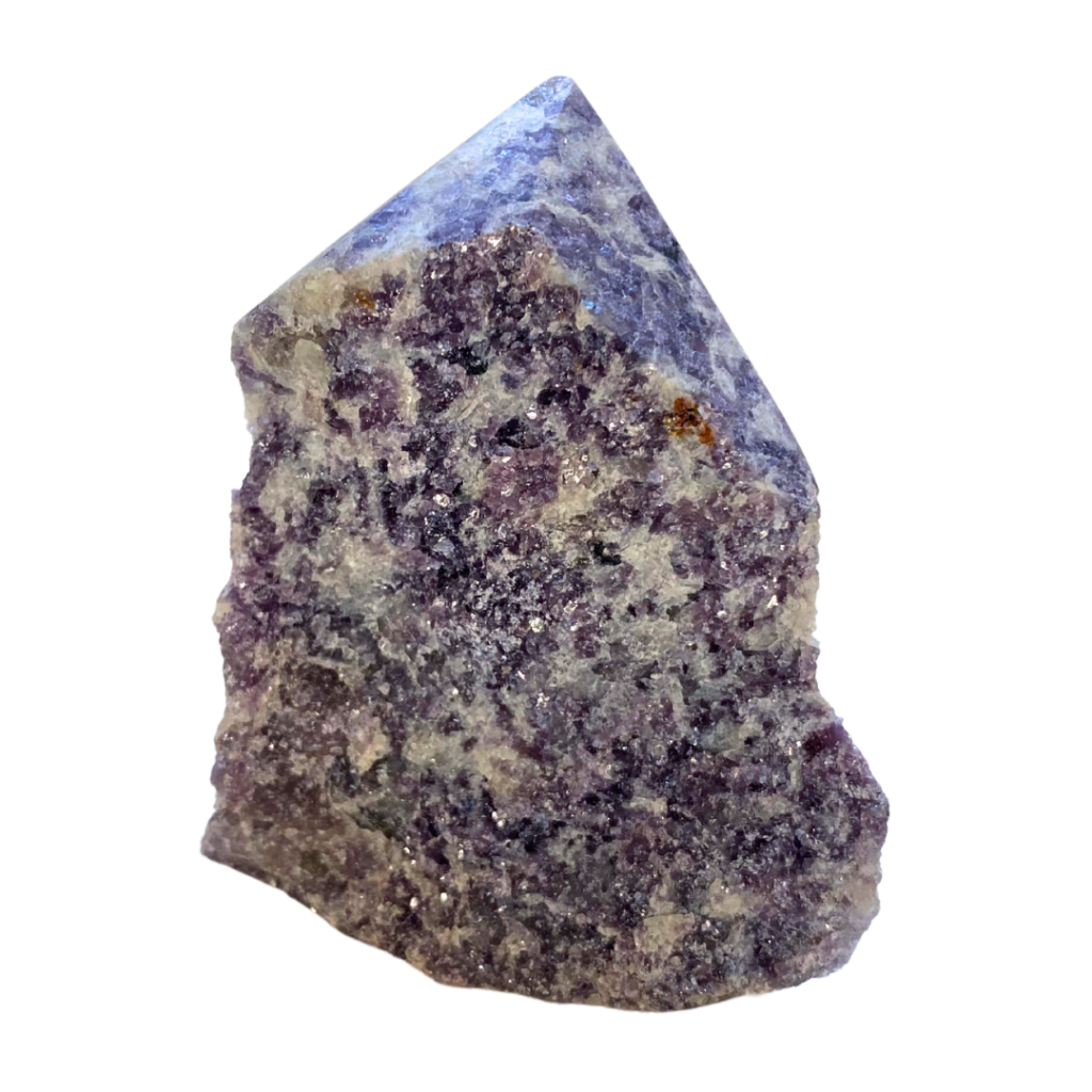 Small lepidolite semi-polished point