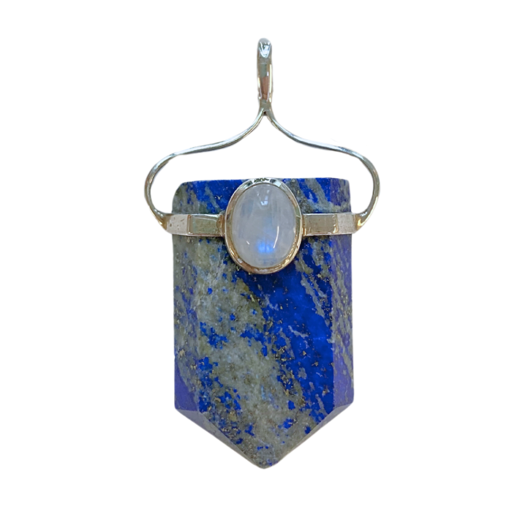 Lapis Lazuli Pendant – Moonstone Accent