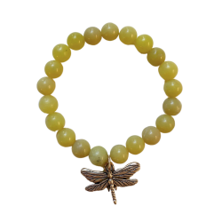 Jade Bracelet with Dragonfly Charm