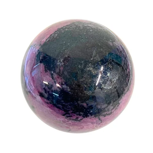 large rhodonite sphere black