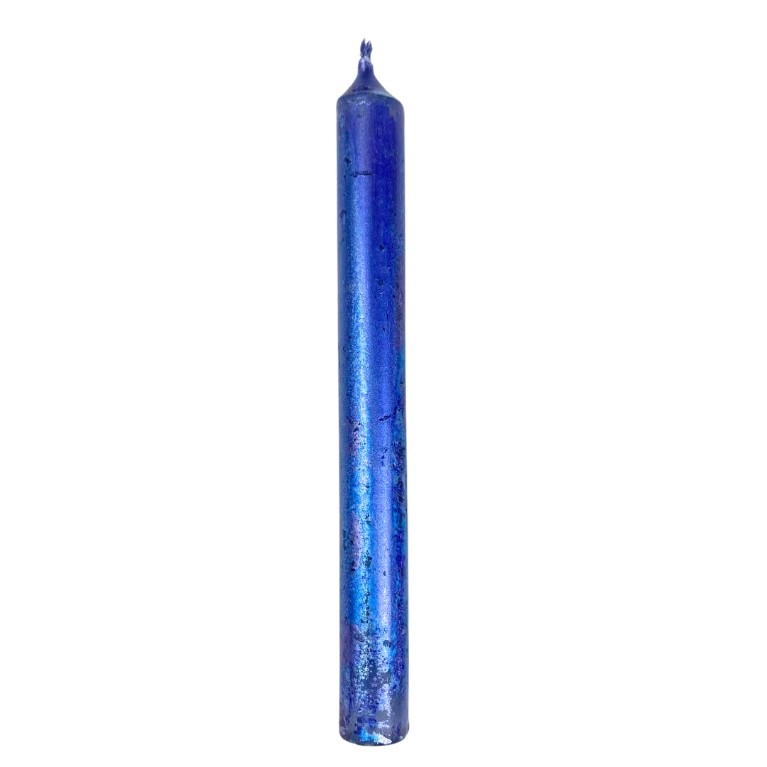 Metallic Blue Chime Taper Candle 5