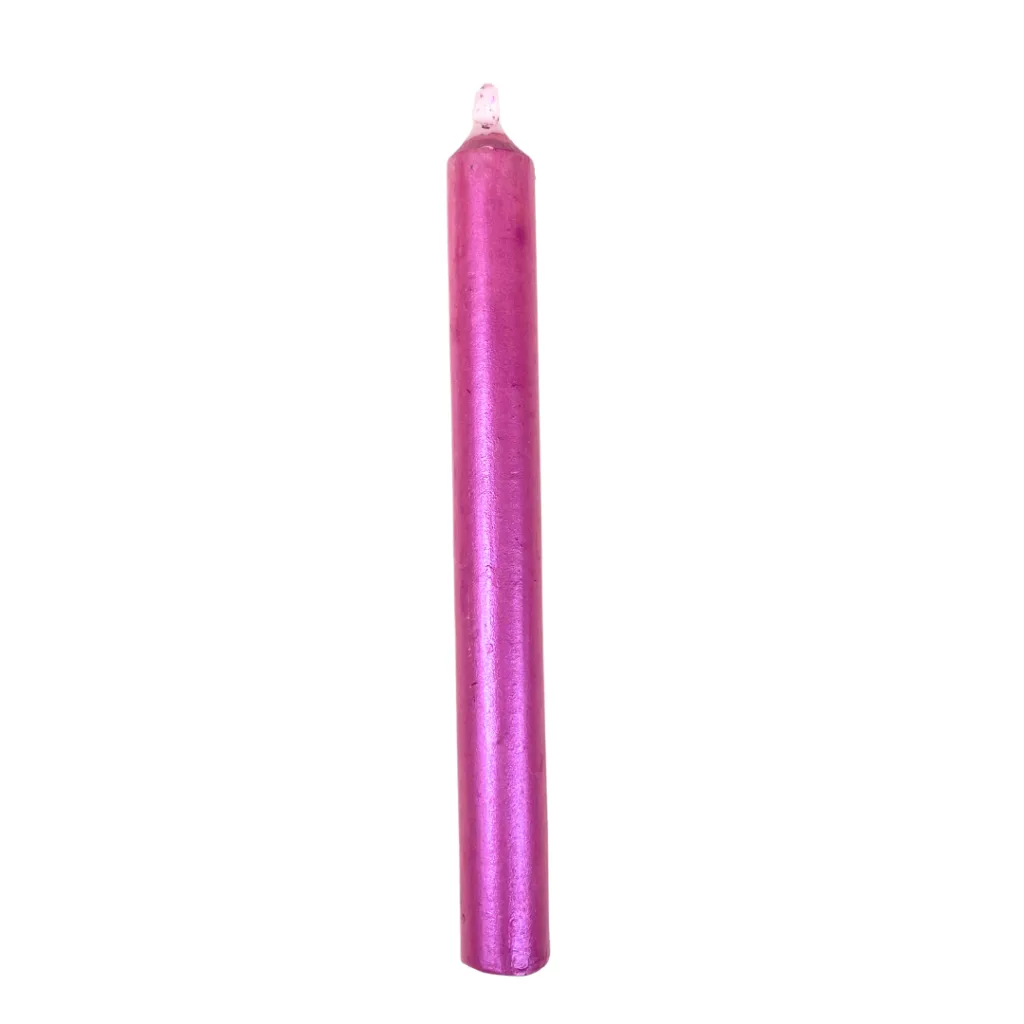 Metallic Pink Chime Taper Candle 5