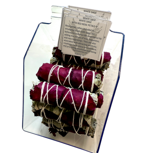 White Sage and Rose Petals Smudge 4" - Image 2