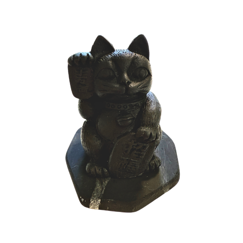 Shungite Maneki Neko Cat