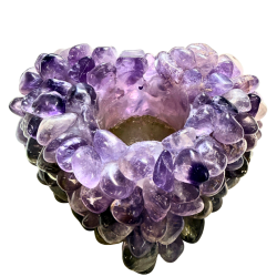 Amethyst Cluster Tealight Holder Heart shaped