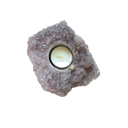 Light Purple Amethyst Cluster Tealight Holder